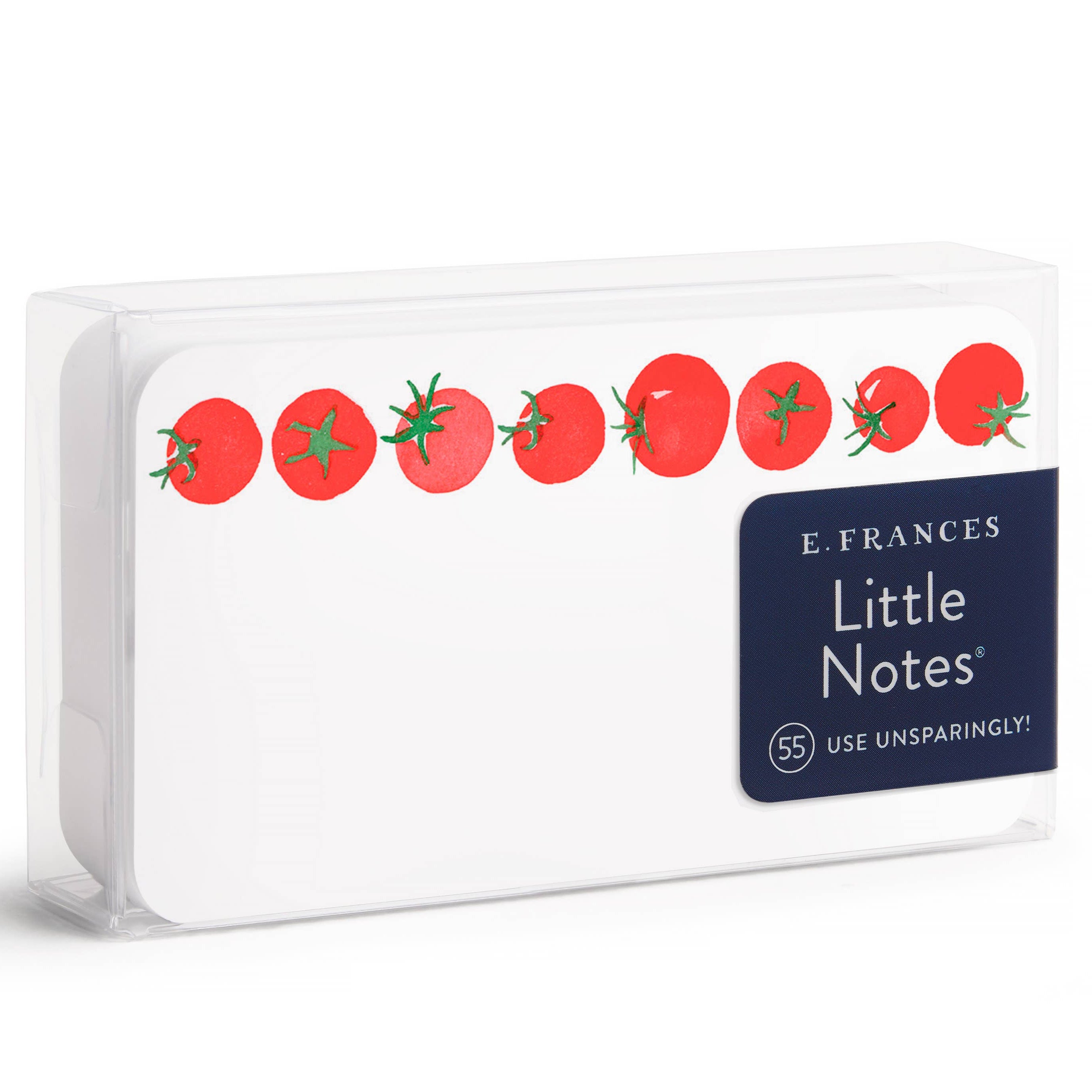 Pack of E. Frances Little Notes with tomato design on a white background