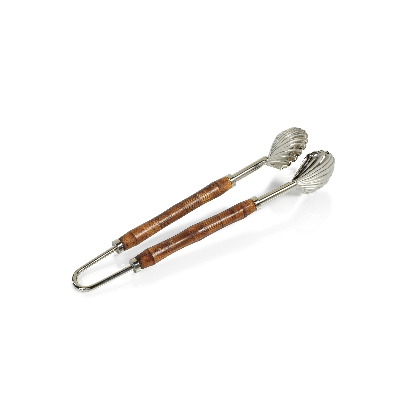 The Colony Bamboo and Nickel Ice Tong - Small