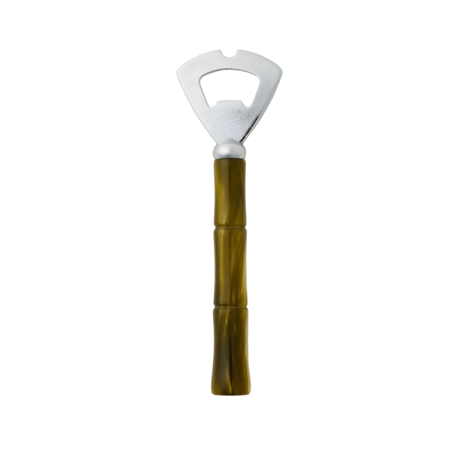 Bottle opener with a wooden handle on a white background