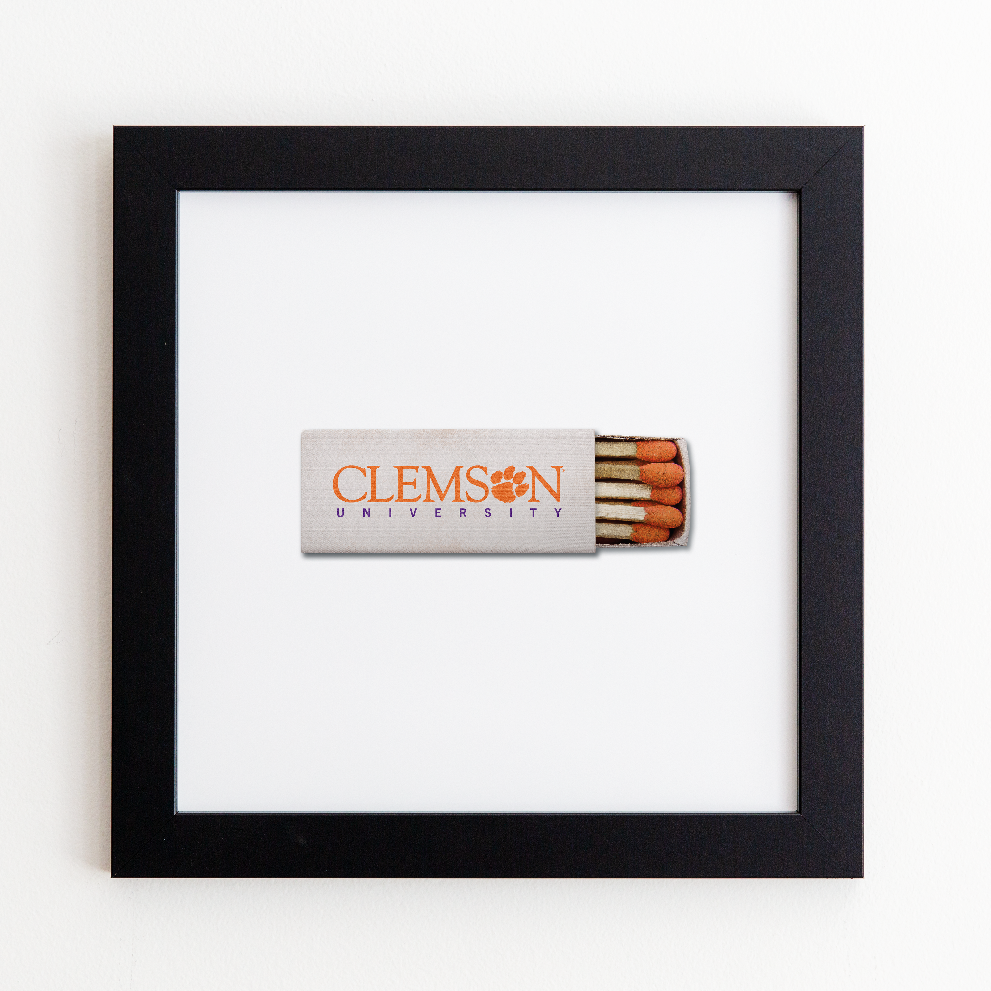Clemson University Matchbook in Black Frame