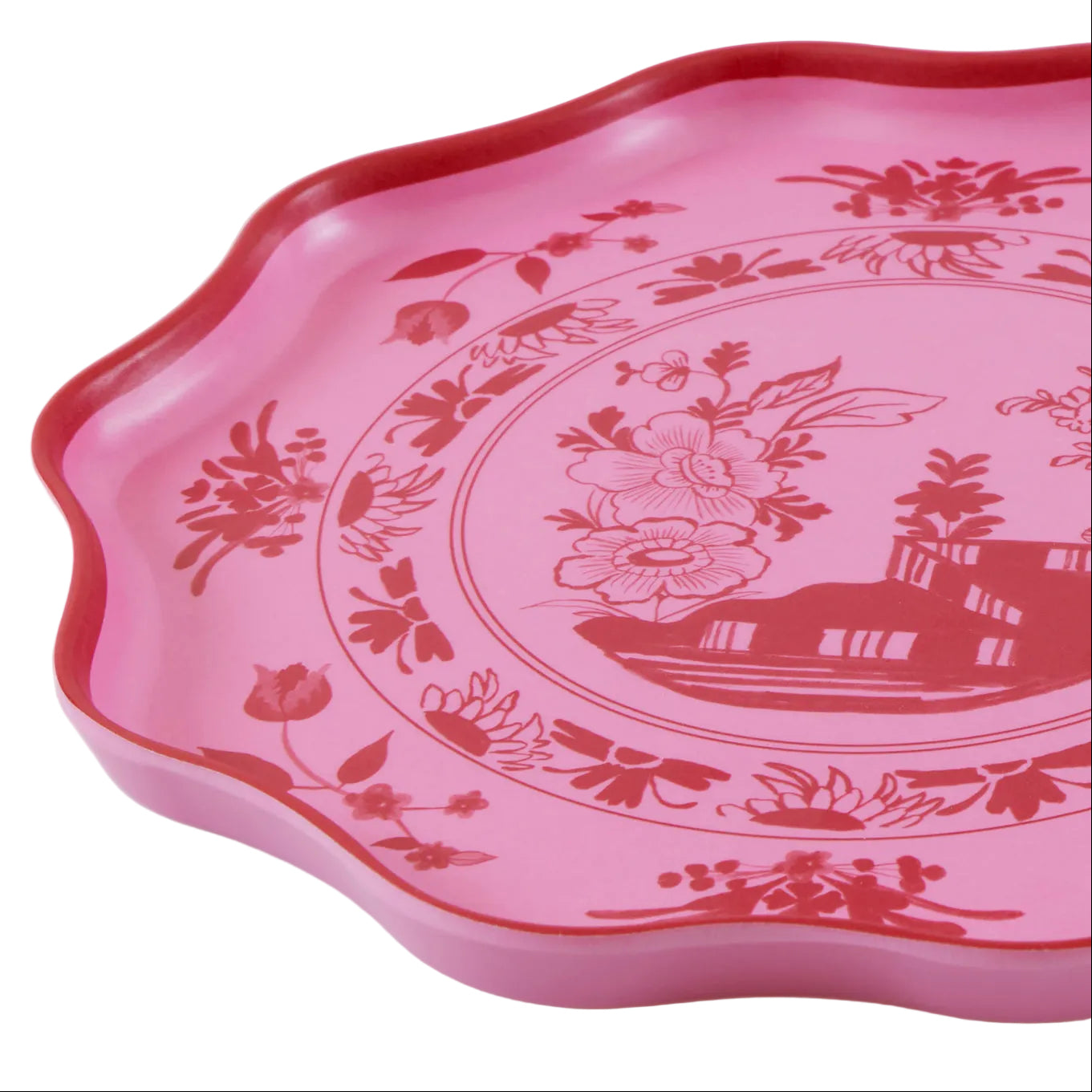 Pink Melamine Botanical Small Plates - Set of 4