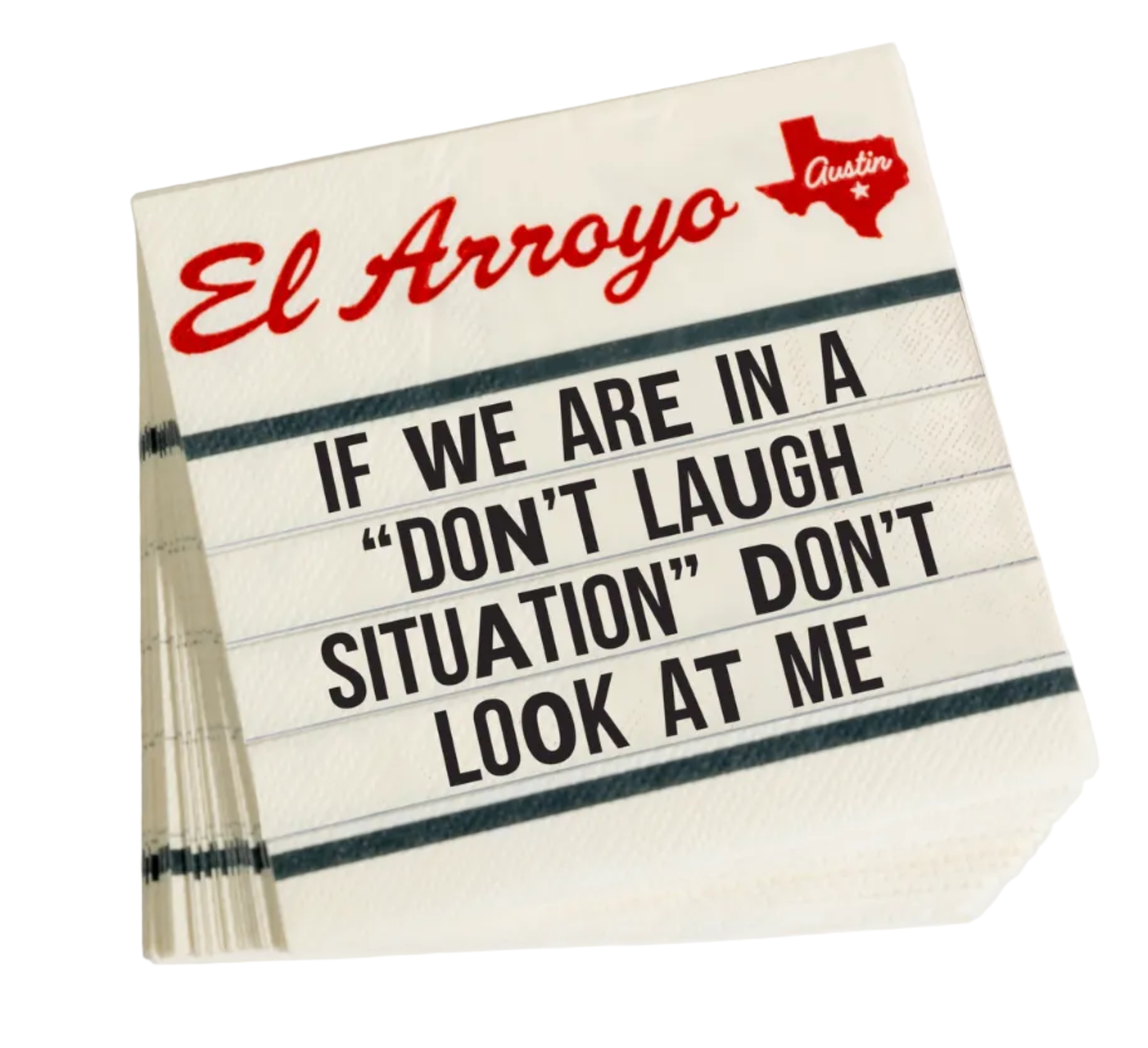 Lightbox sign with text 'El Arroyo' and humorous message on a white background