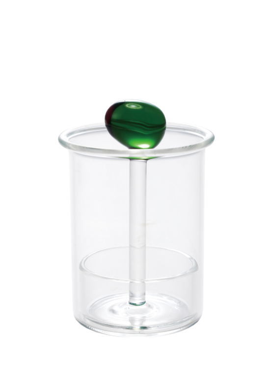 Olive Glass Toothpick holder