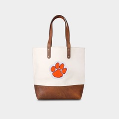 Clemson "Paw" Tote in Cream