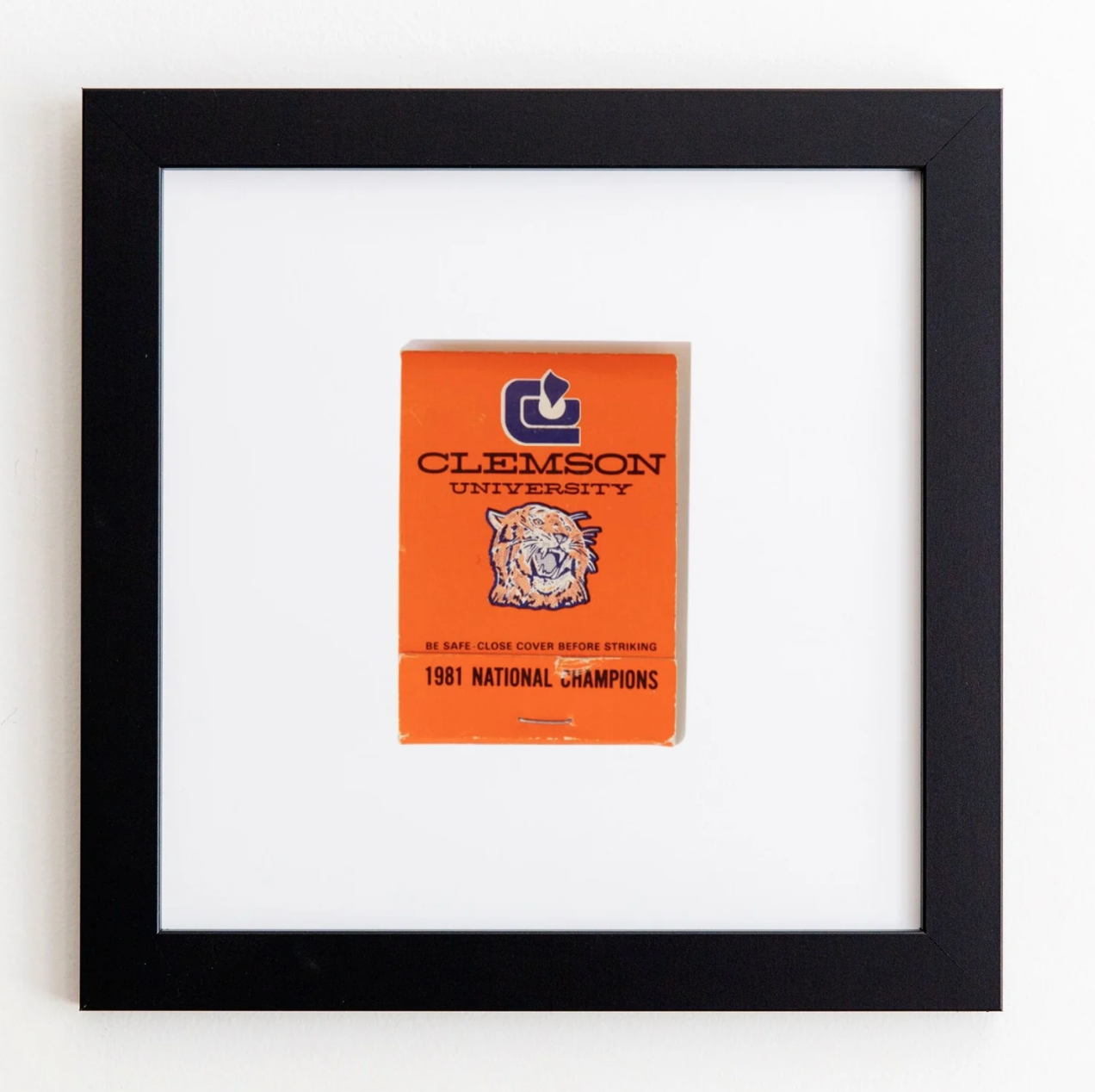 Clemson University Matchbook Print - Black Frame