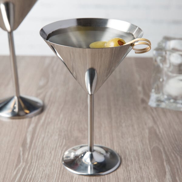 Stainless Steel Martini Glass Silver
