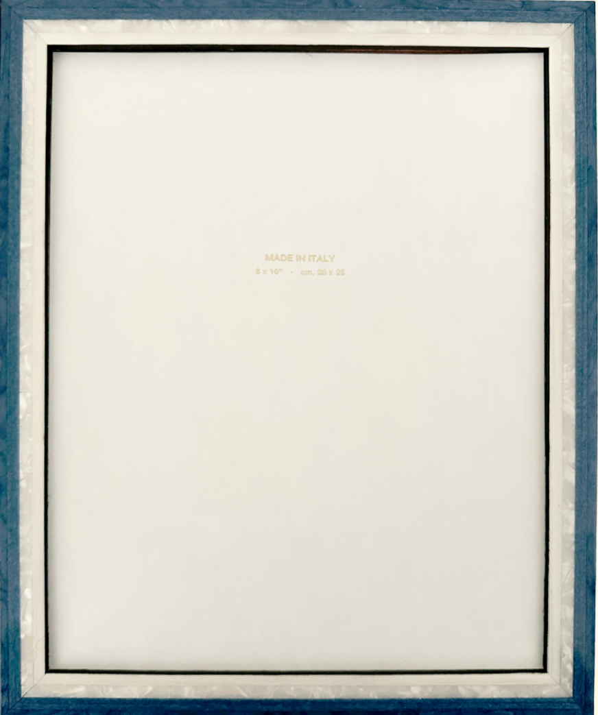 Blue picture frame on a white background
