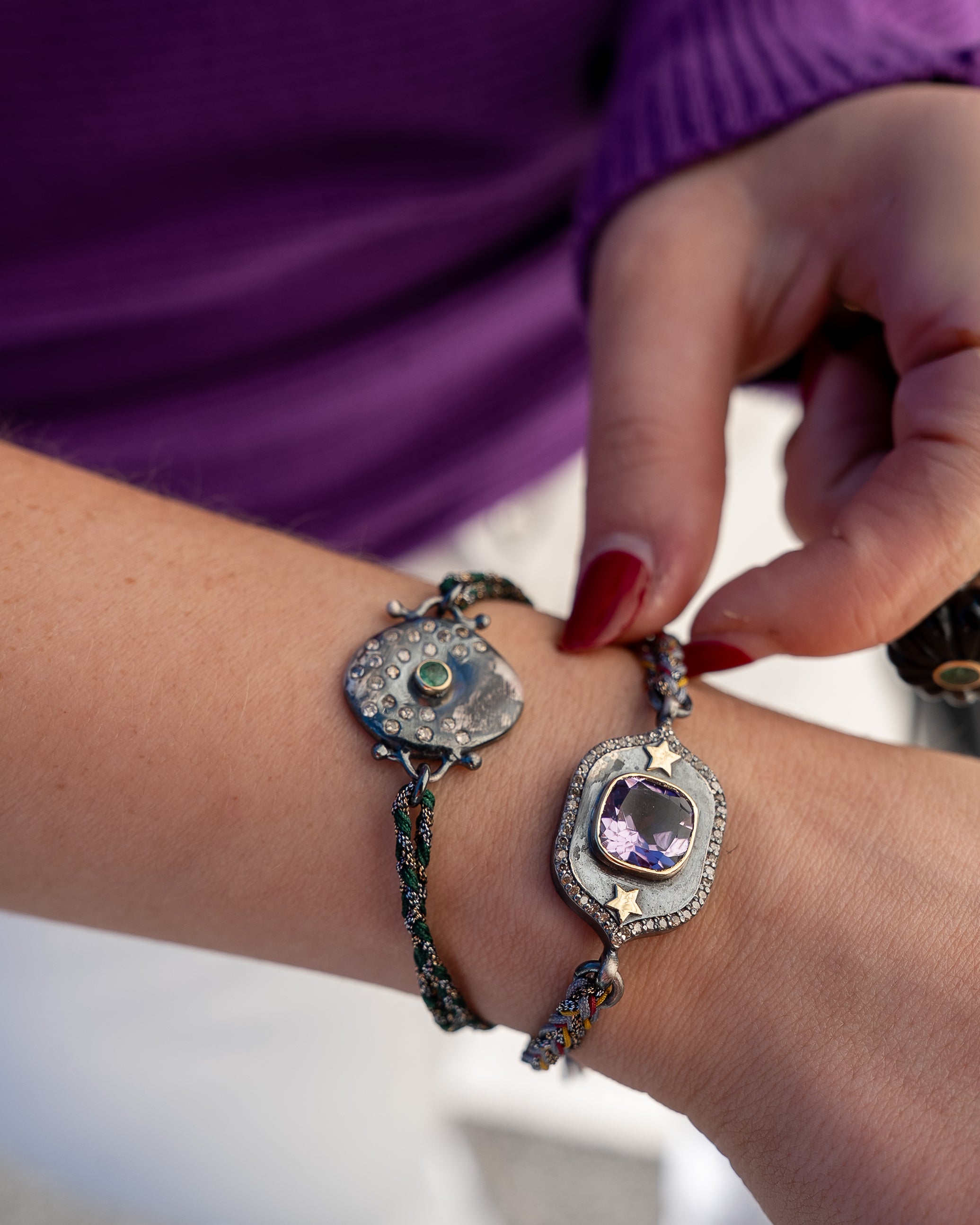 Amethyst & Diamond Bracelet