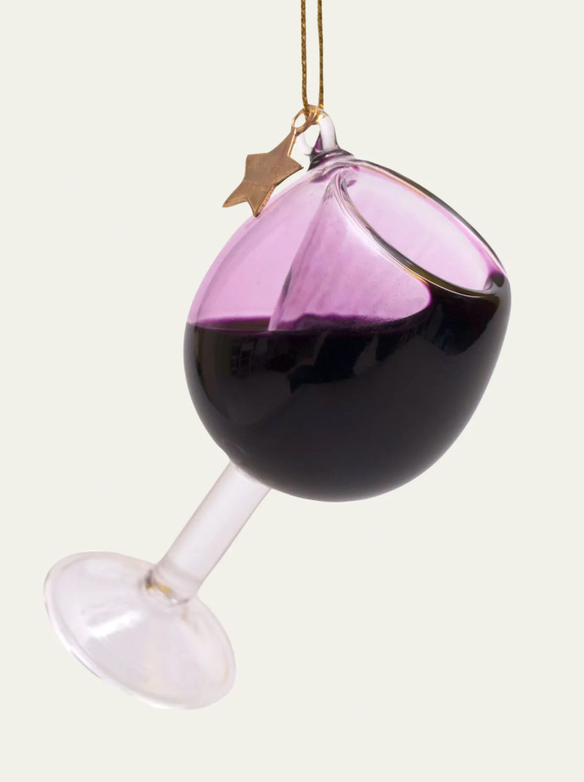 Glass Red Wine Ornament