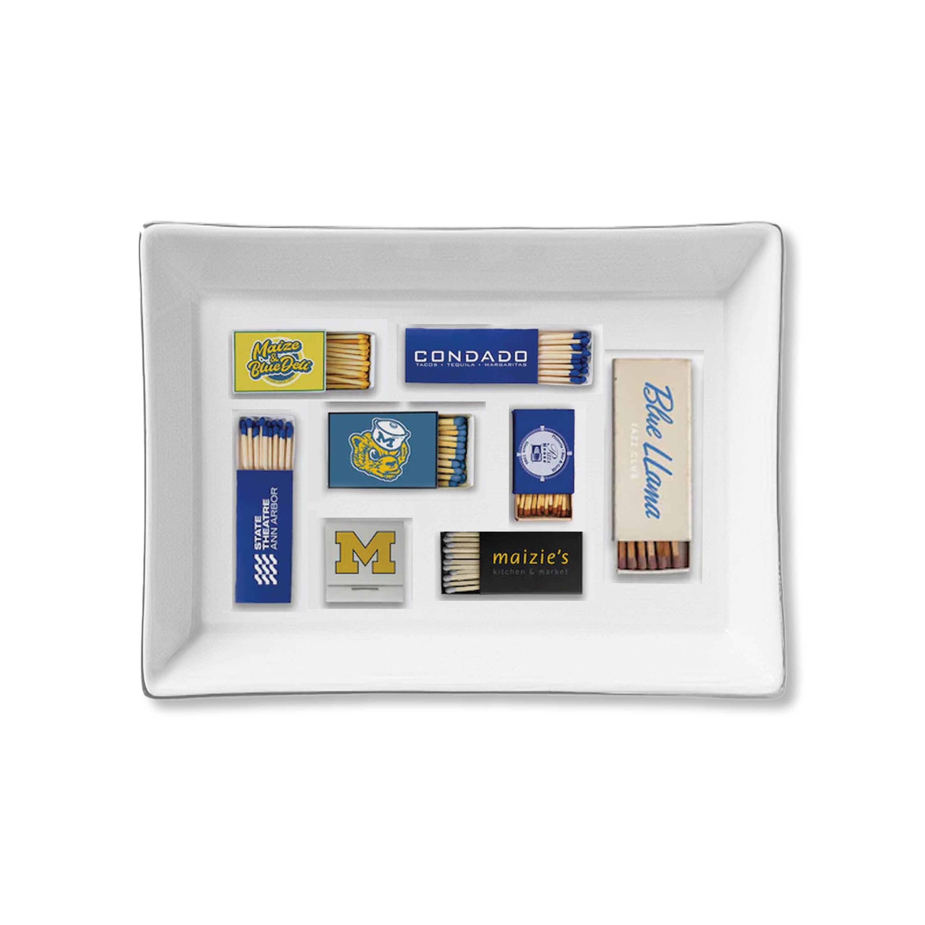 Michigan Matches Ceramic Tray