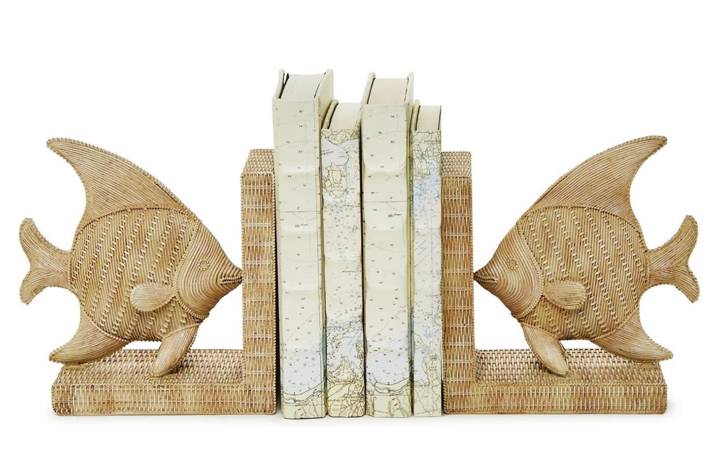 Basket Weave Fish Bookends