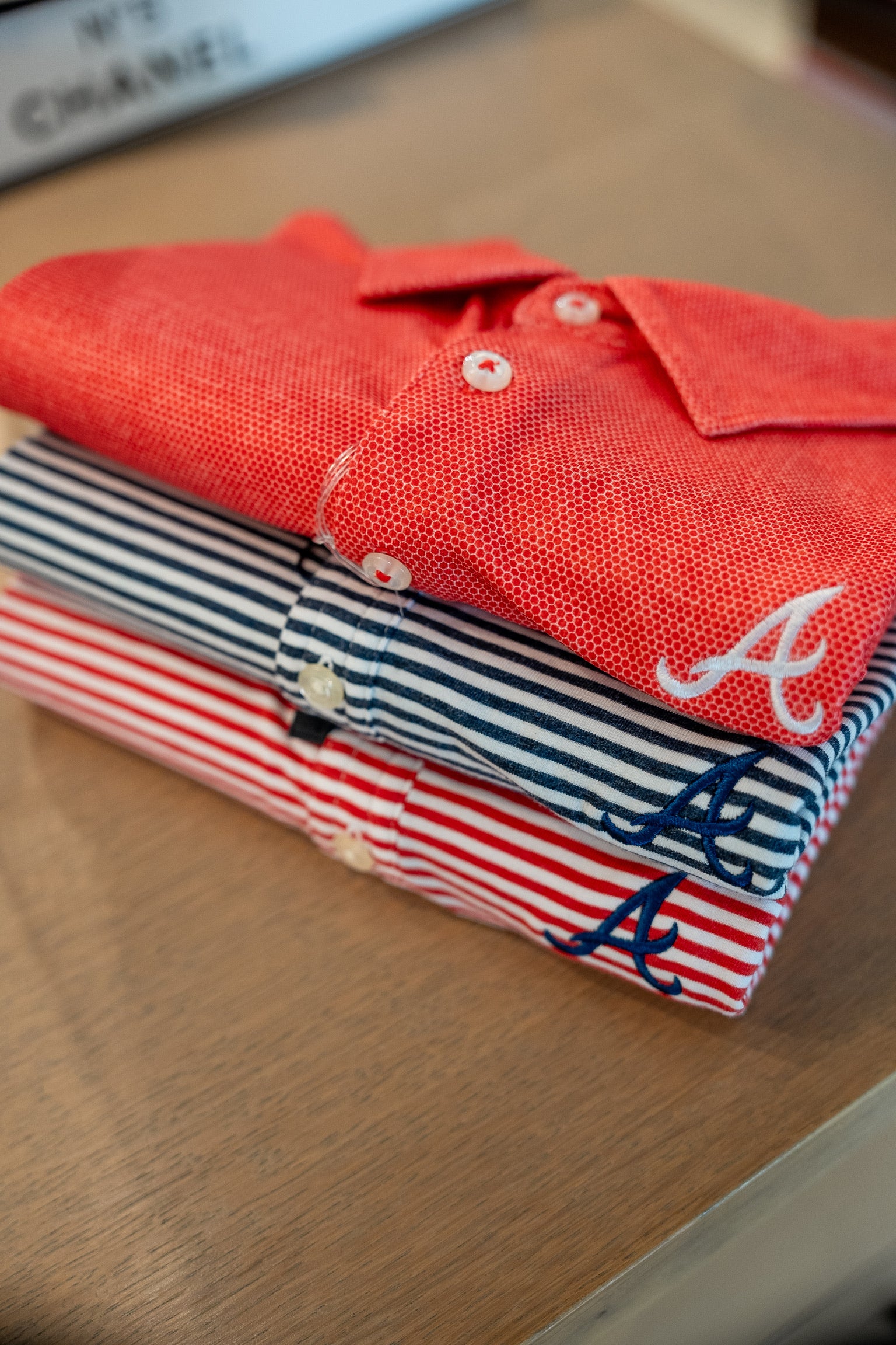Boys Atlanta Braves Nelly Jr. Striped Polo - Red
