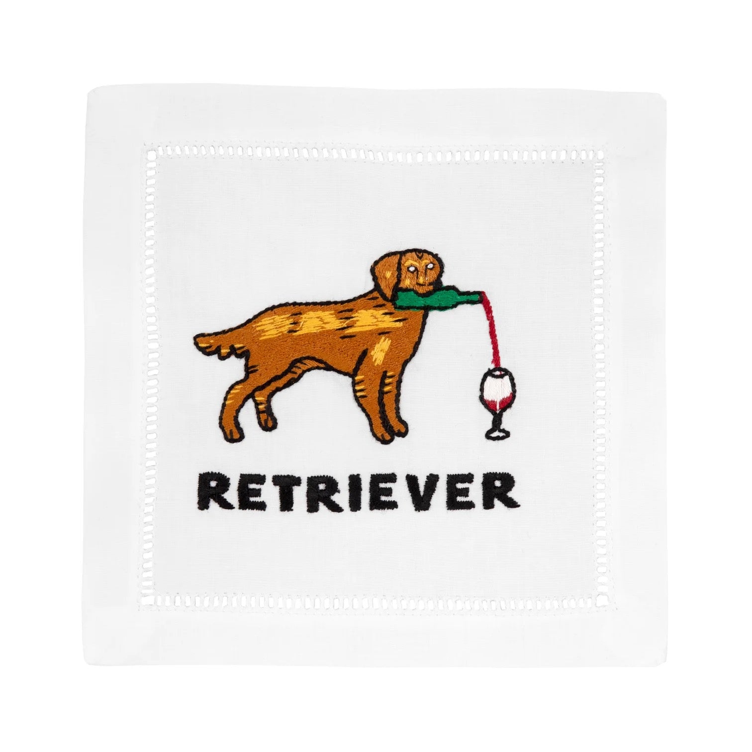 Golden Retriever Linen Cocktail Napkins