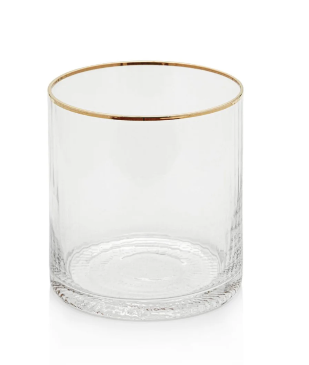 Optic Rock Glass w/ Gold Rim