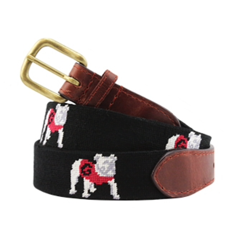 Black Needlepoint Georgia Standing Dog Belt