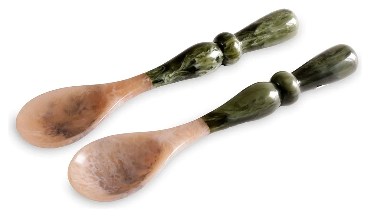 RESIN Malachite Salad Servers - Green