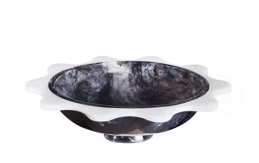 Mustique Ripple Bowl Black/White