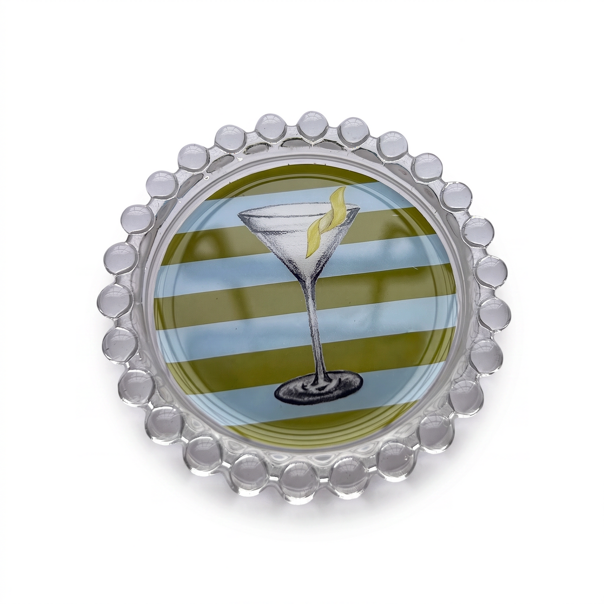 Striped Martini with a Twist Trinket Dish
