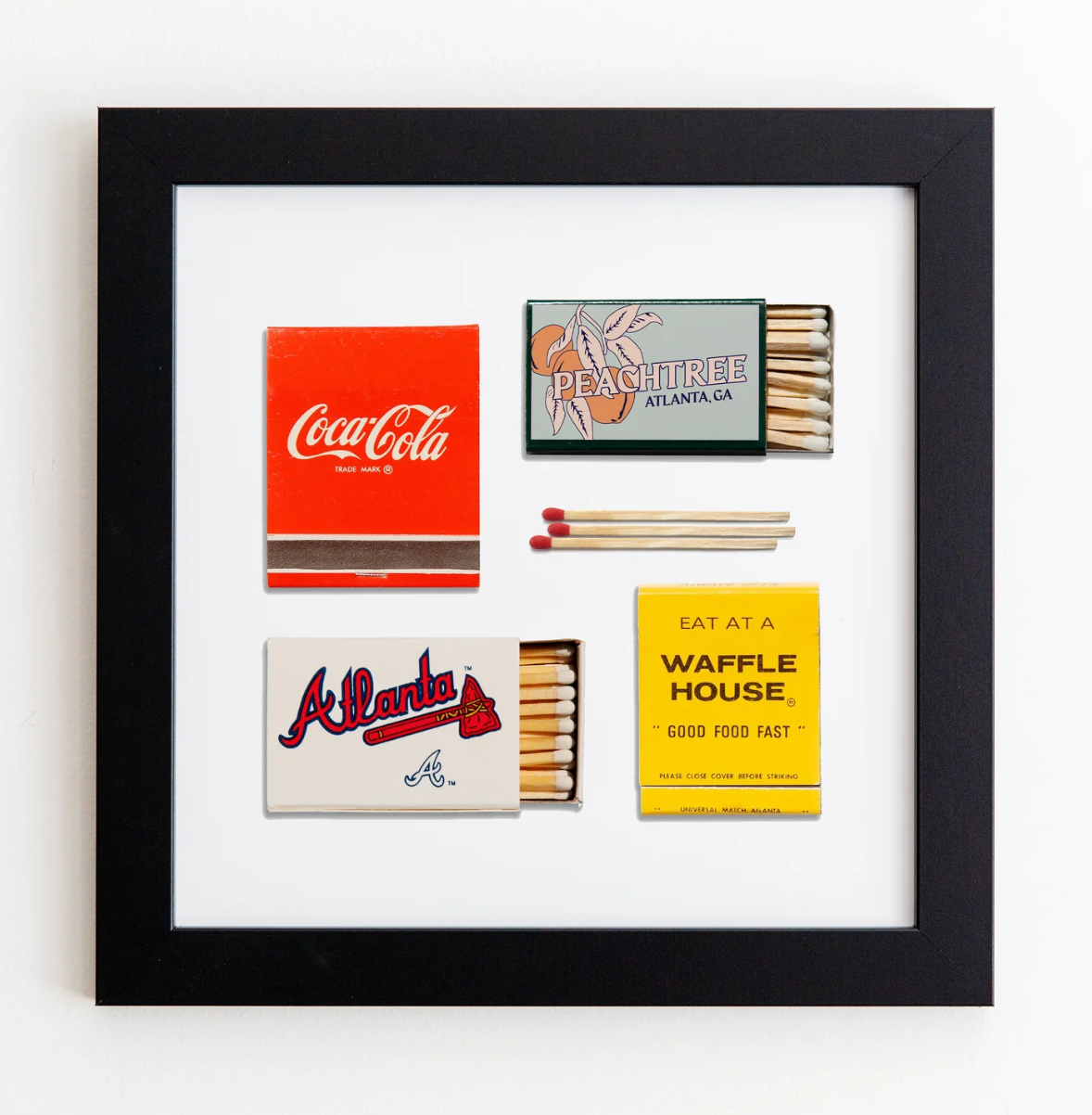 Atlanta Matchbook Collage in Black Frame
