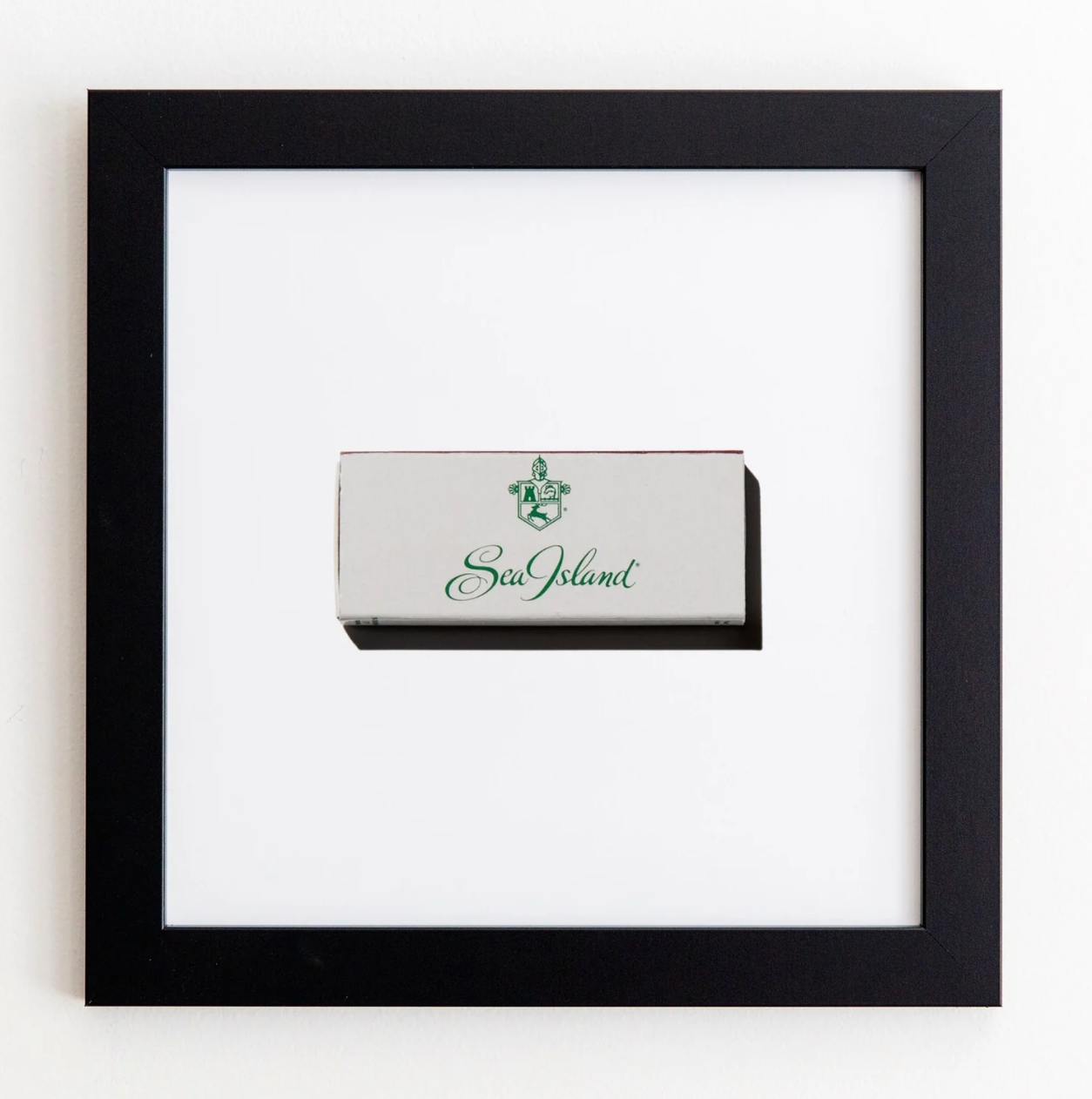 Sea Island (White) Matchbook Print - Black Frame