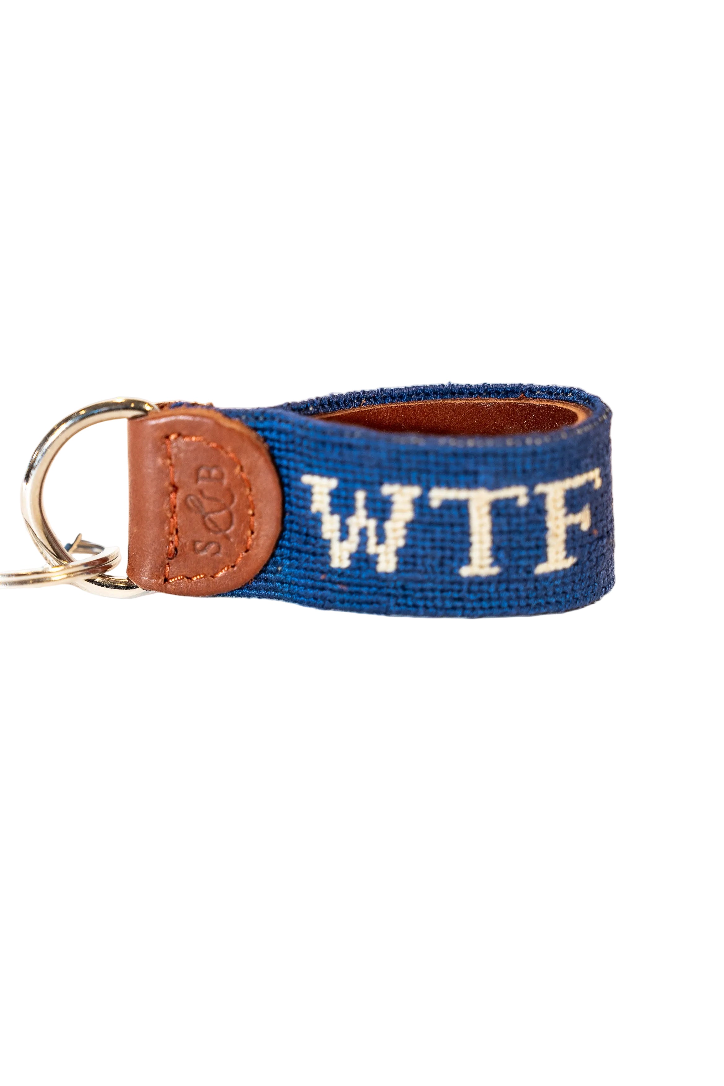 WTF Needlepoint Key Fob