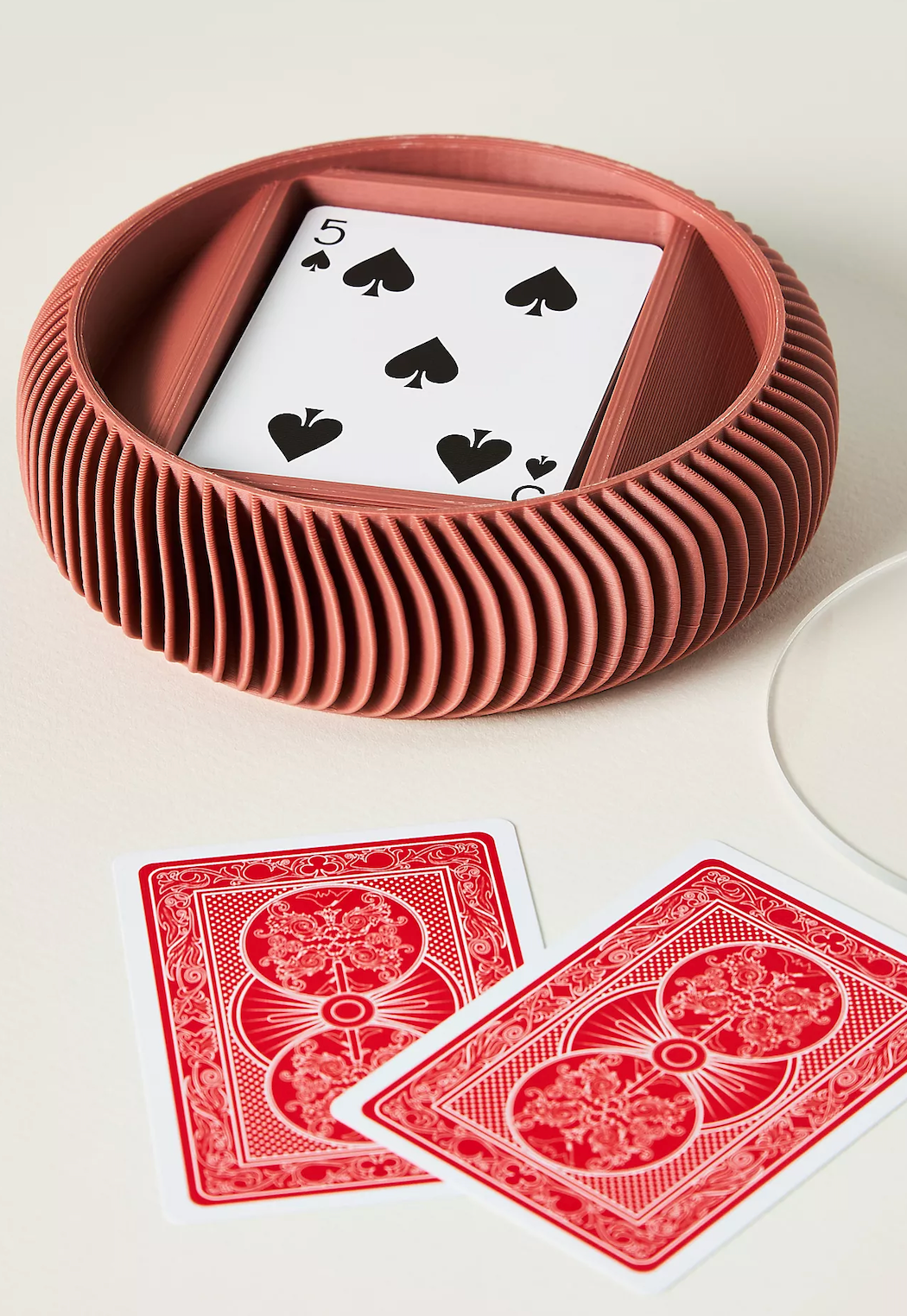 Red/Clear Luxe Round Single Card Deck