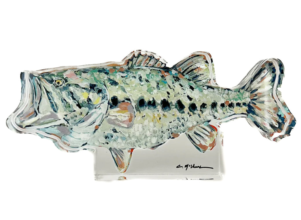Decorative fish-shaped object with a colorful pattern on a white background