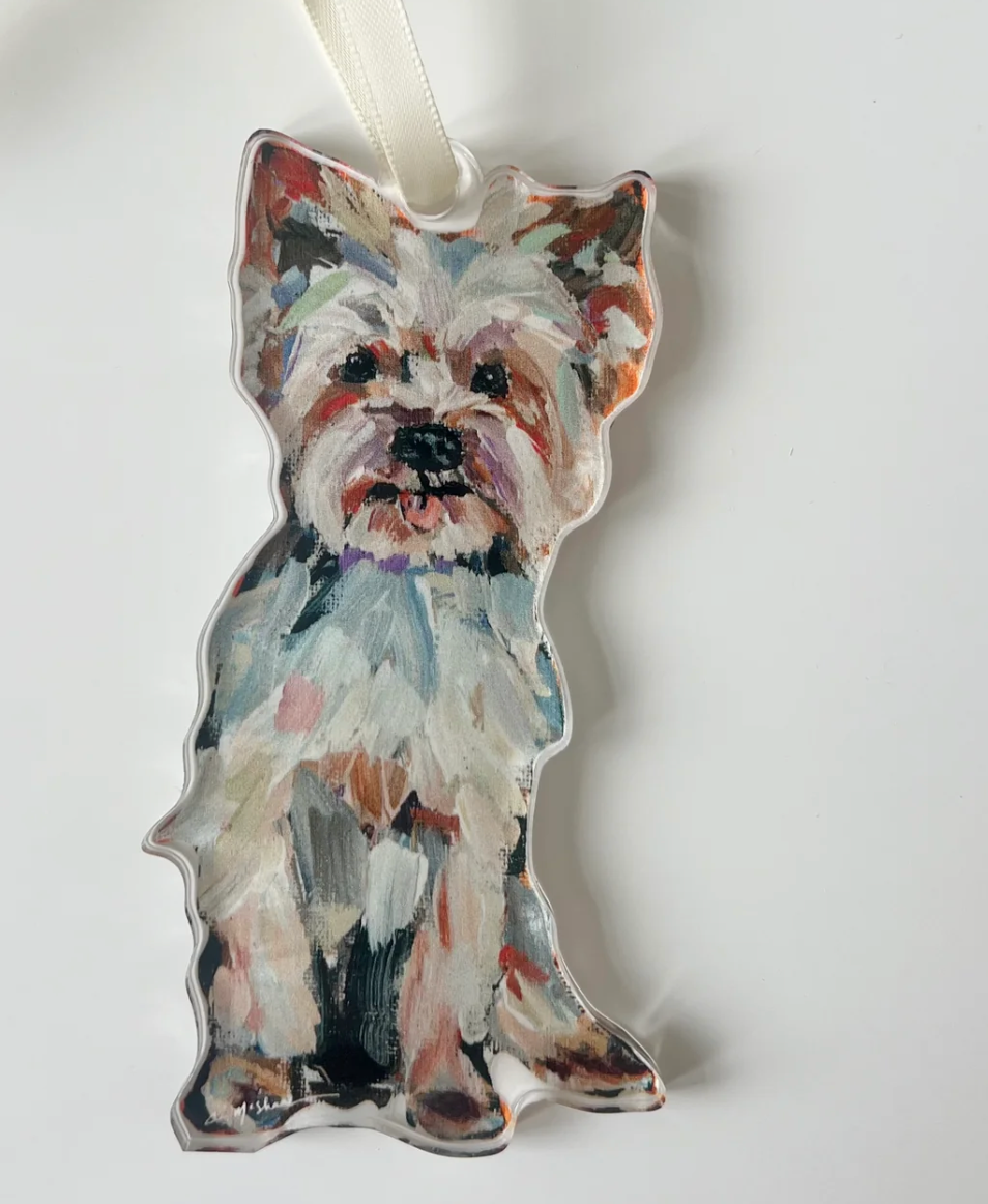 Yorkie Light Acrylic Ornament
