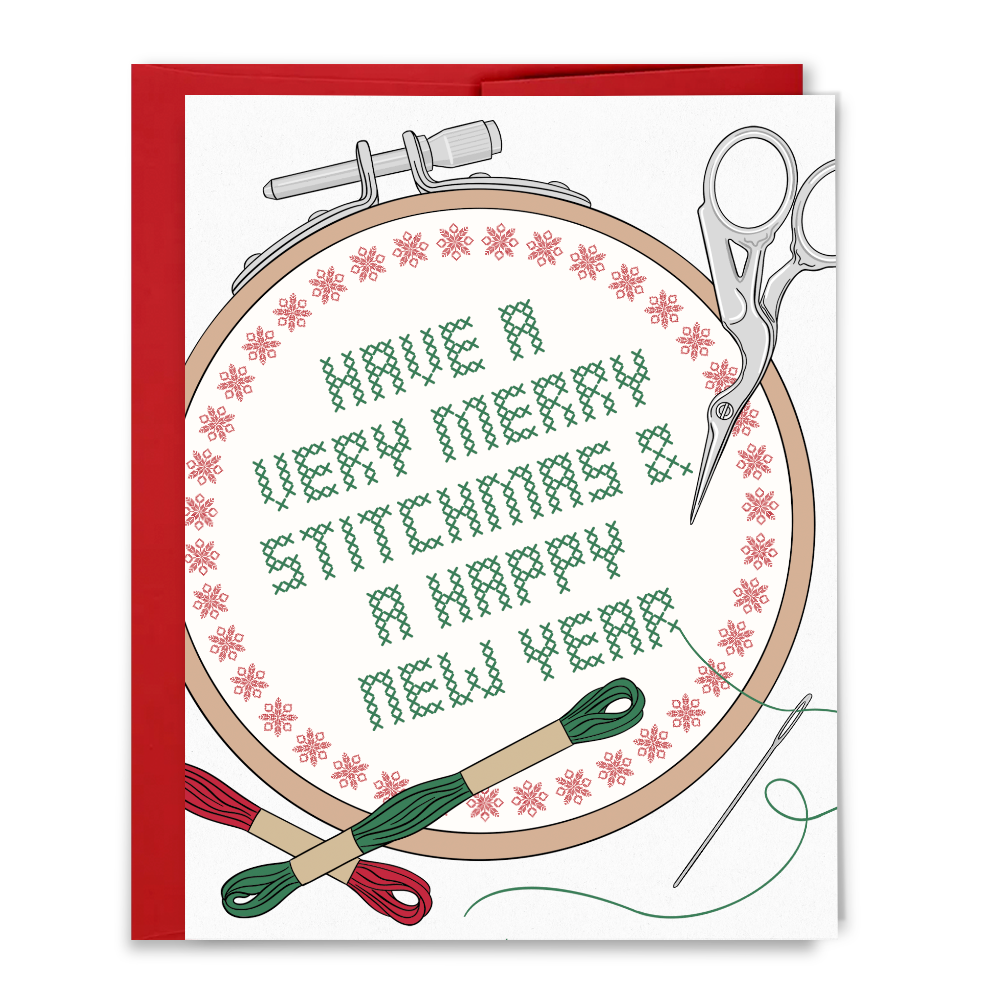 Merry Stitchmas, Cross Stitch, Christmas Card