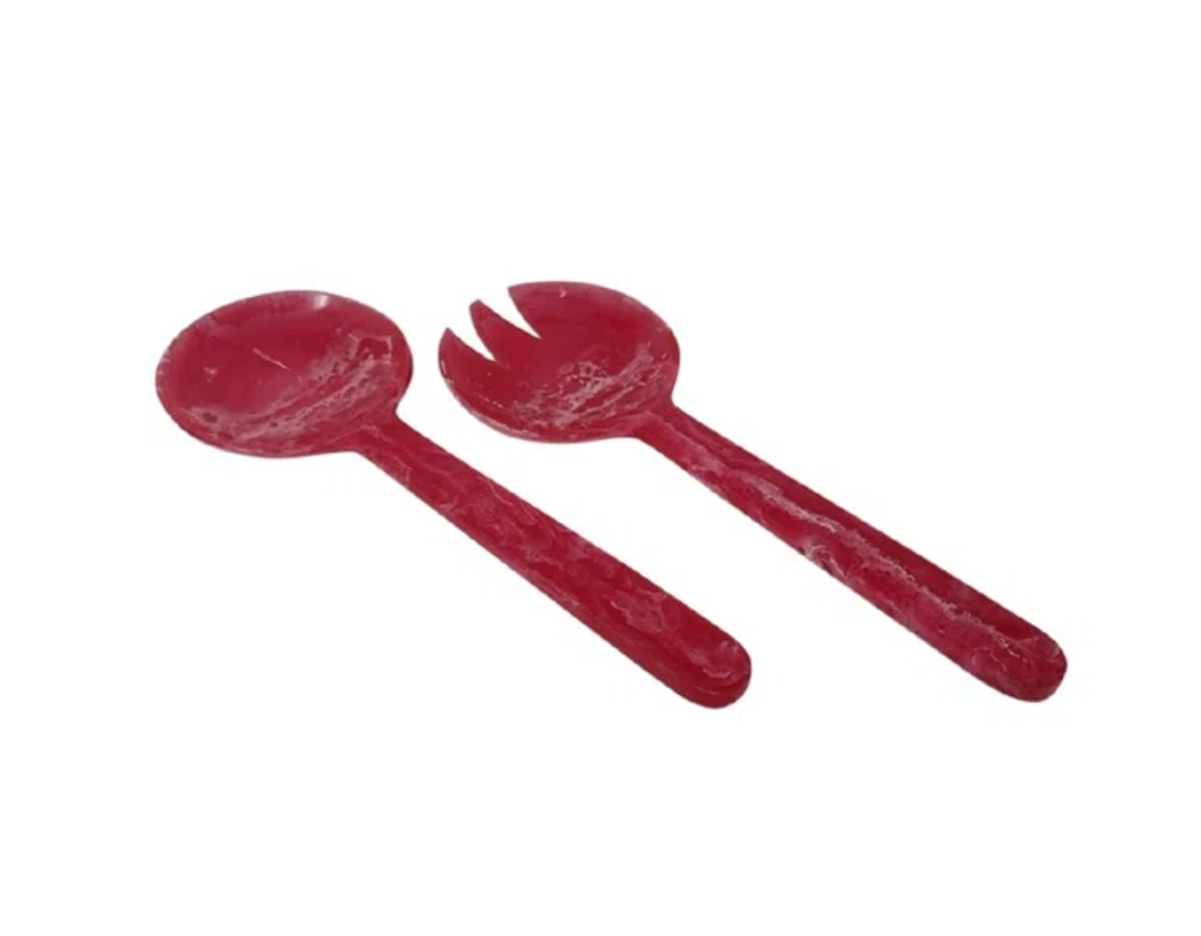 Salad Servers Rose Pink Resin