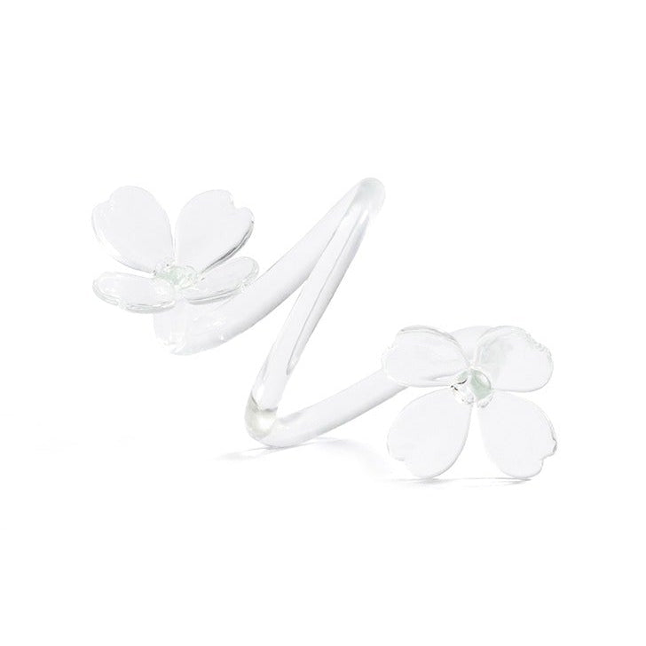 Set of 4 Botanica Glass Flower Napkin Rings