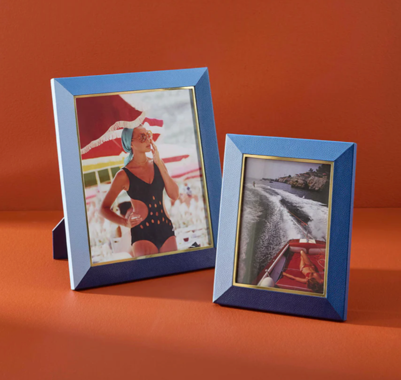 Leather Frame Blue 5X7