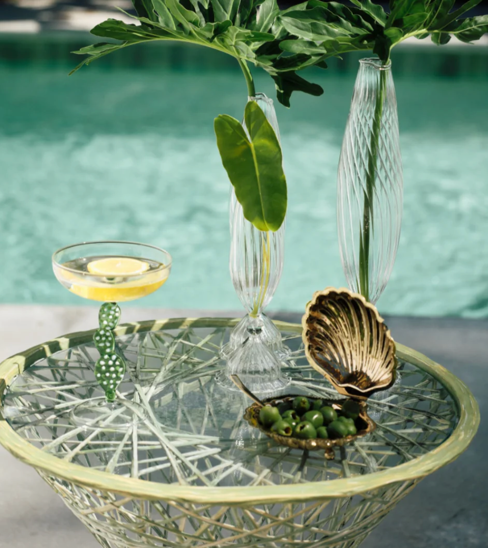 Cap Ferrat Fan Shell Lidded Bowl w/ spoon