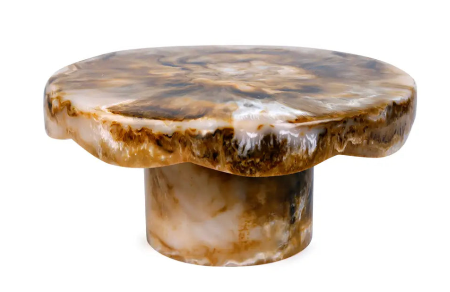 Scallop Resin Cake Stand Brown
