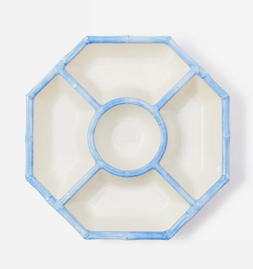 French Blue Bamboo Chip and Dip