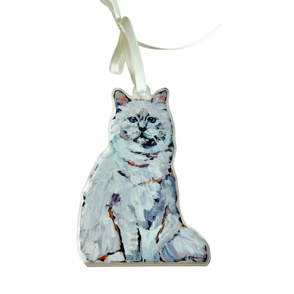 Cat White Long Hair Ornament