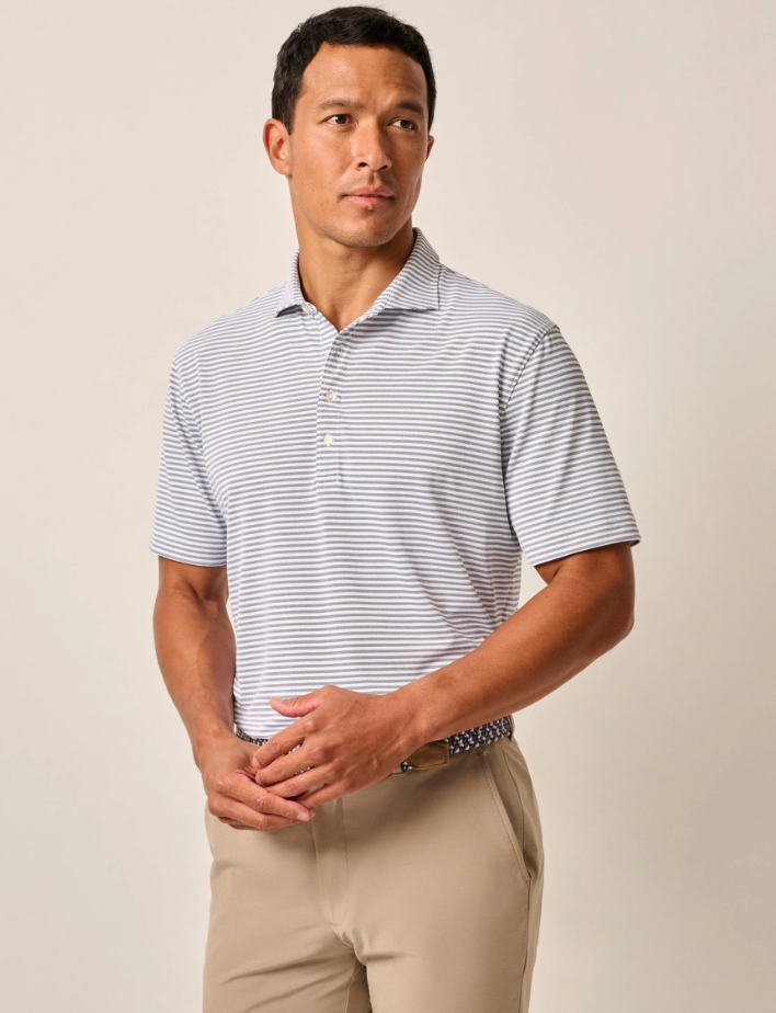 Stetson Stripe Performance Mesh Polo
