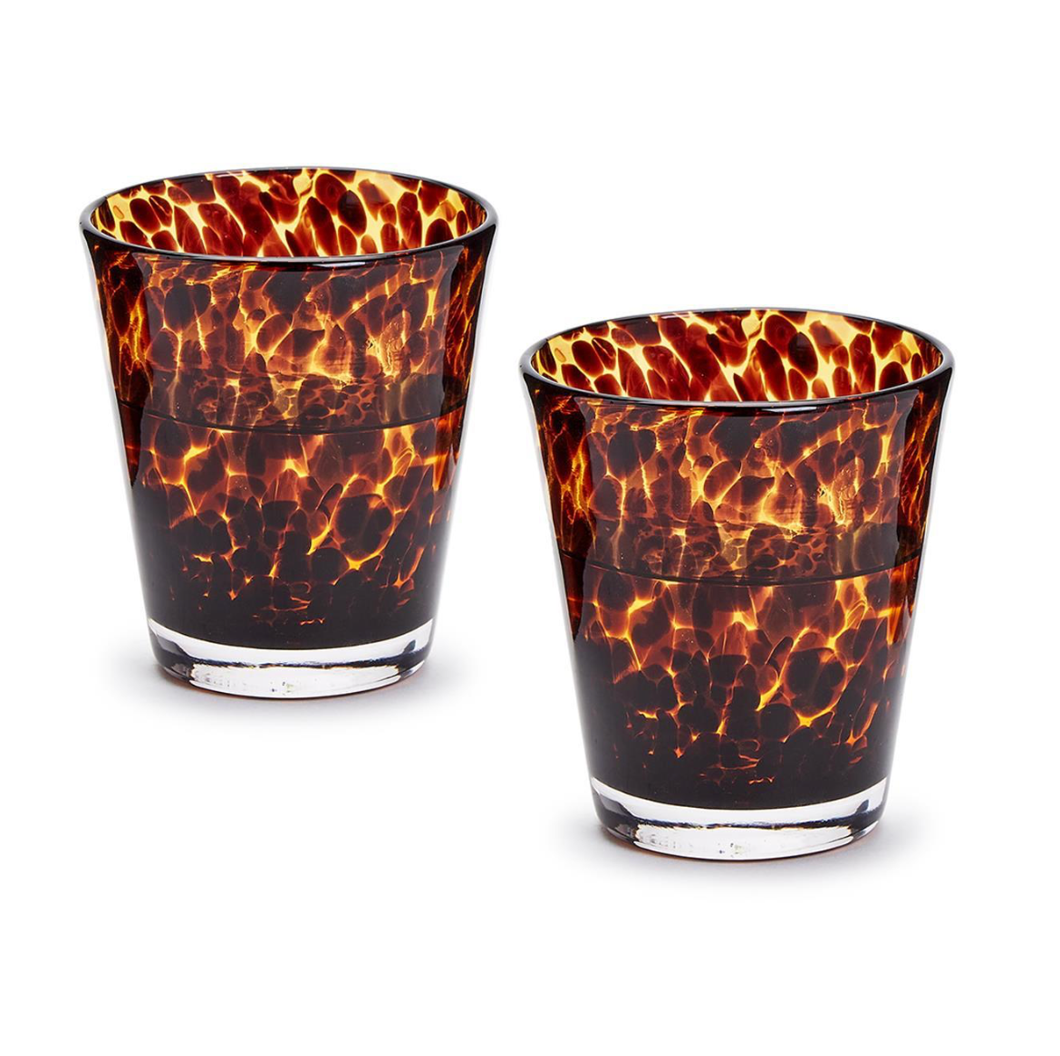 Tortoise Print Double Old Fashioned Glass