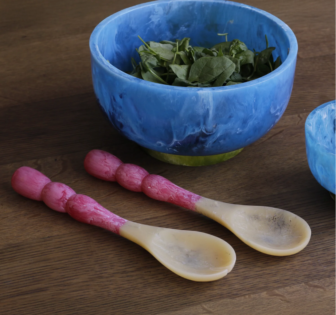 RESIN Rio Bubble Salad Servers (Pink)