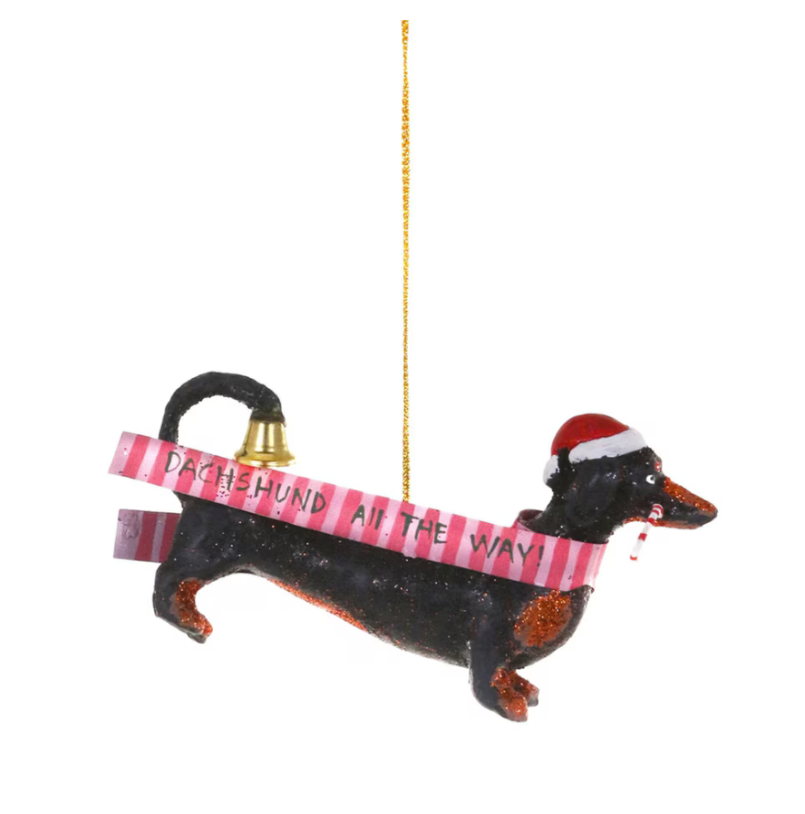 Dachshund All The Way Ornament