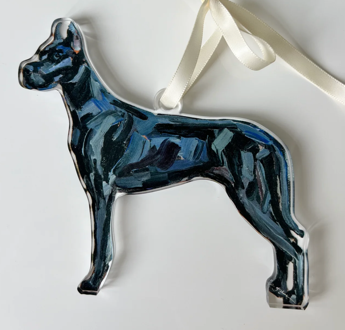 Great Dane Black Acrylic Ornament