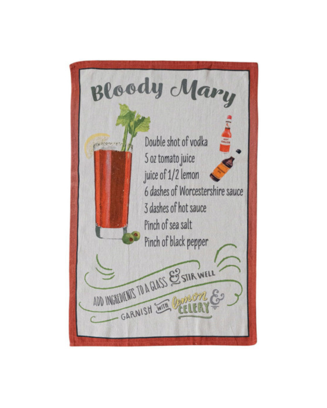 Cotton Chambray Printed Tea Towel