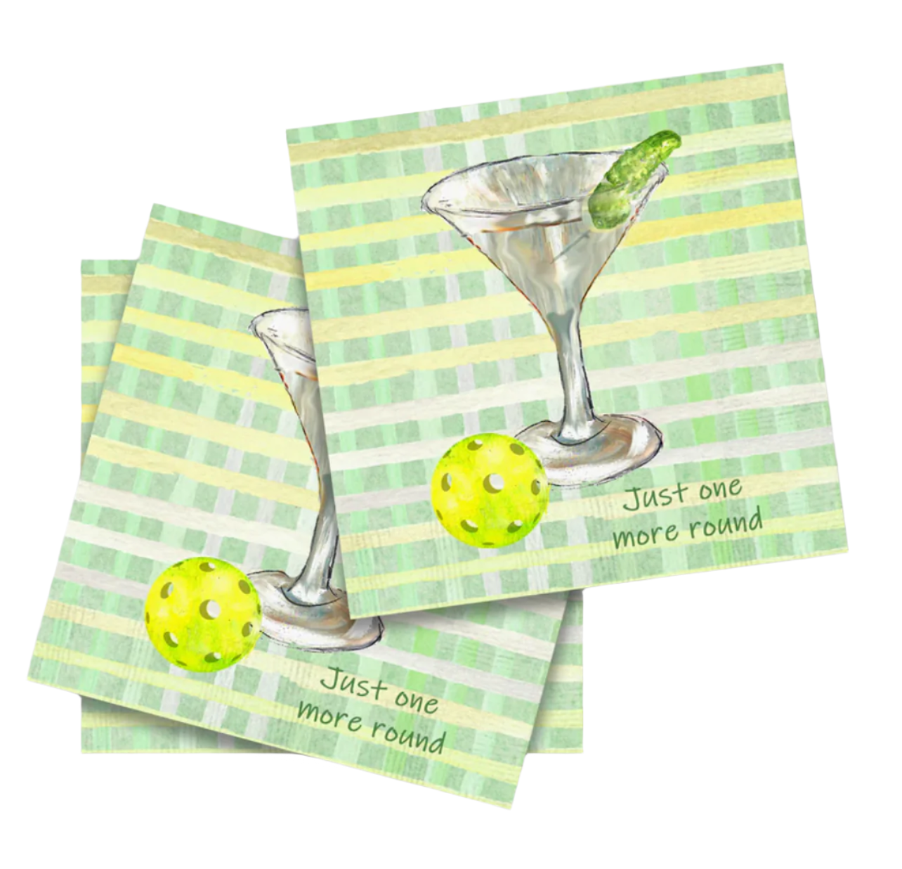 One More Round of Pickleball Cocktail Napkin
