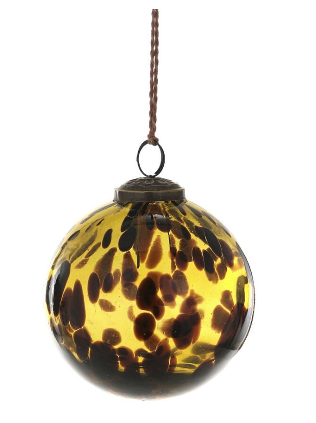 Cheetah Glass Ball Ornament