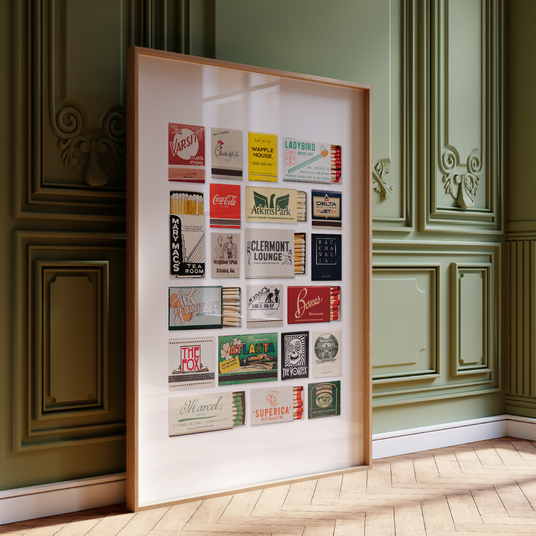Atlanta Matchbook Collage Poster