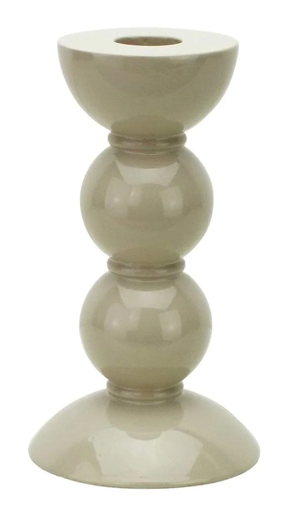 Medium Bobbin Candlestick - Cappuccino