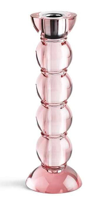 Tall Icy Bobbin Candlestick - Pink