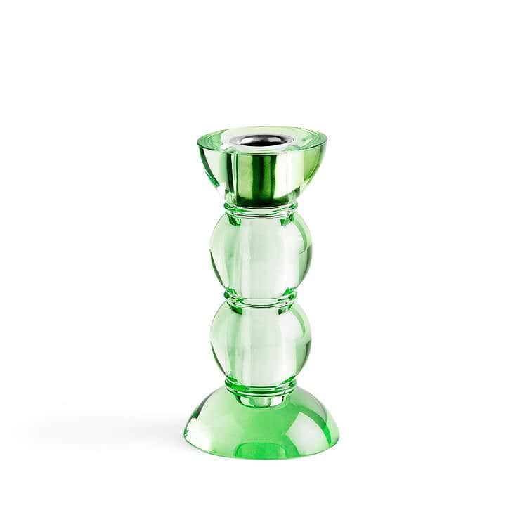 Icy Bobbin Candlestick Green - 14cm
