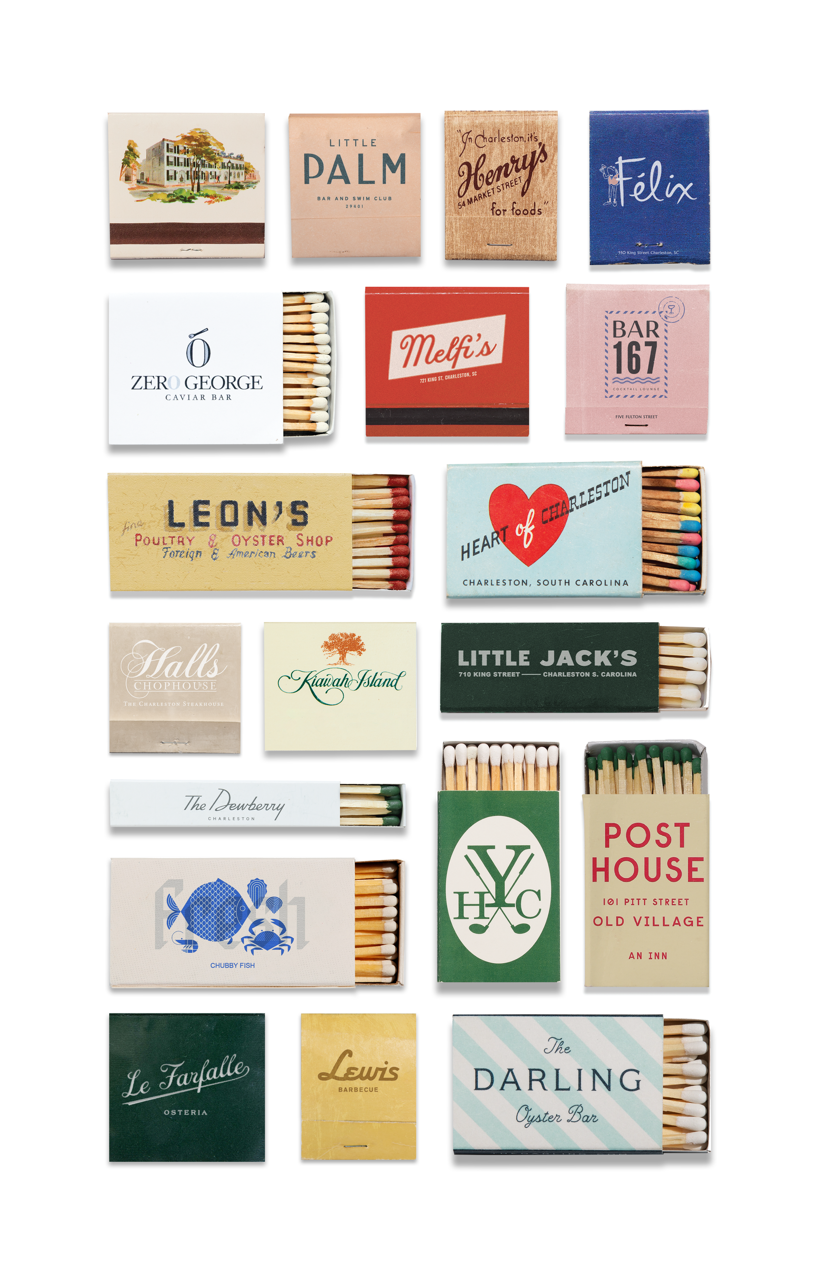 Charleston Matchbook Collage Poster