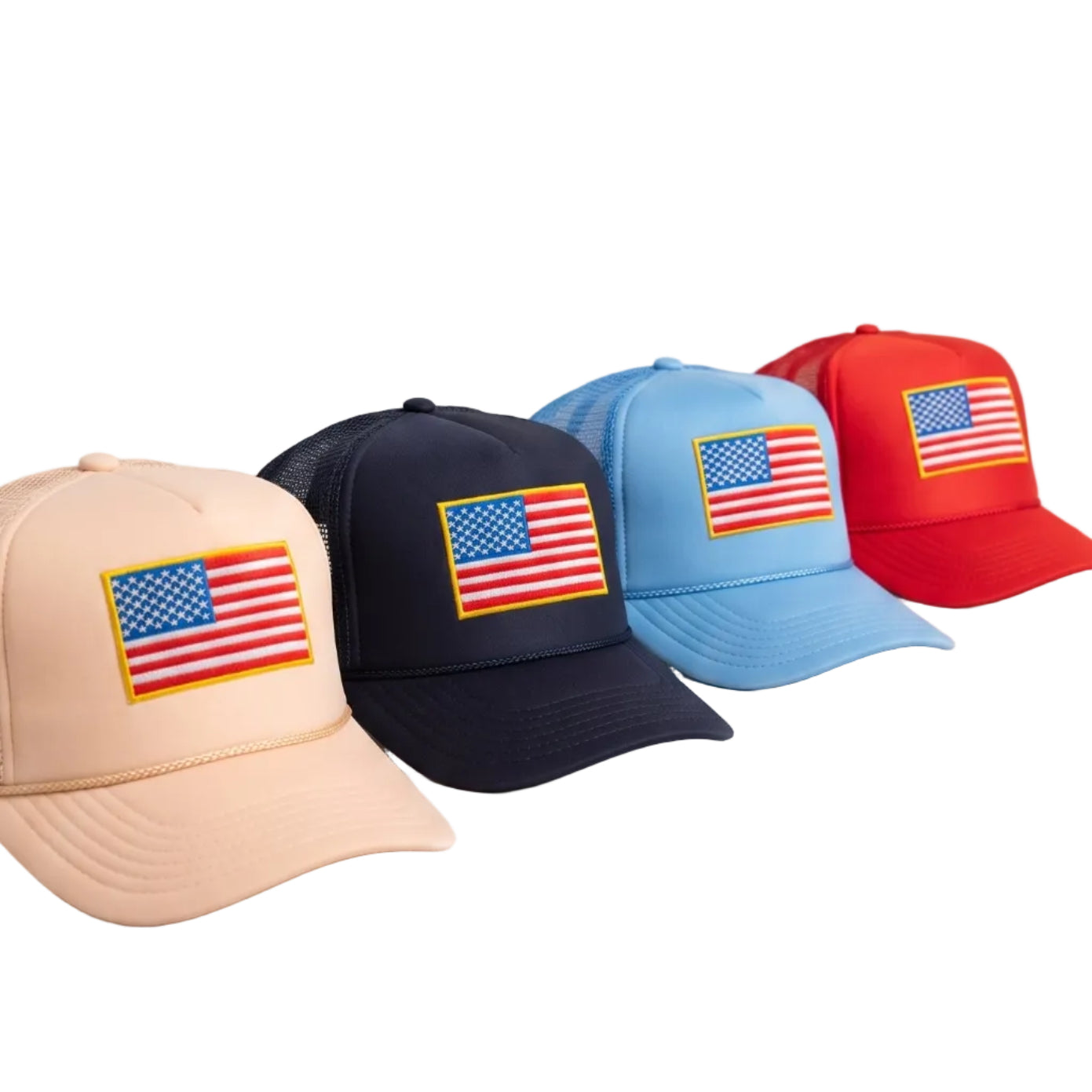 American Flag Patch Trucker Hat